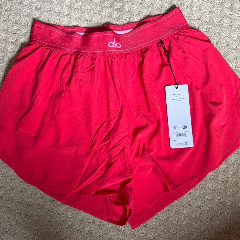 SOLD OUT - ALO Match Point Short - Candy Red - Size Women L